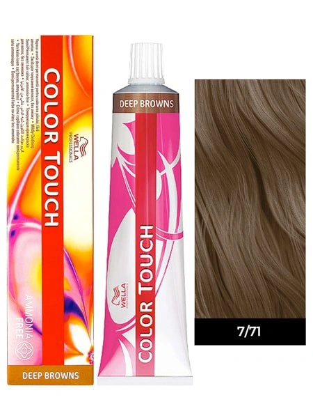 Wella Color Touch Hajszínező - 7/71 60ml Medium Blonde Brown Ash képe 1